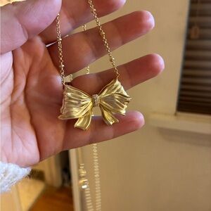 Kendra Scott  x loveshackfancy Gold Bow Pendant Necklace